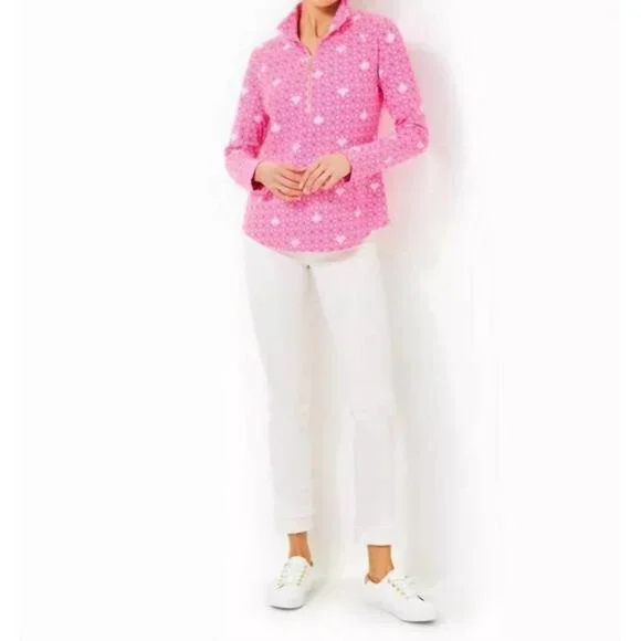 NWT Lilly Pulitzer UPF 50+ Skipper Popover Fluttering Hearts Pink Small - Picture 5 of 7